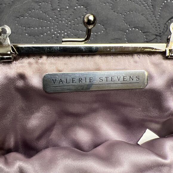 VALERIE STEVENS Lavender Beaded Evening Bag/Clutch w/Silver Metal Chain Strap - Picture 6 of 10